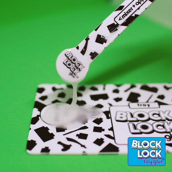 BLOCK LOCK Toy Glue SPOUT POUCH 50ml - for Toy BRICKS + BLOCKS + LEGO