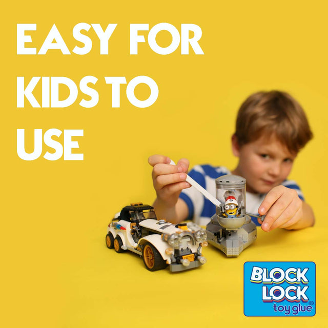 Children glue LEGO bricks easily with Block Lock Toy Glue