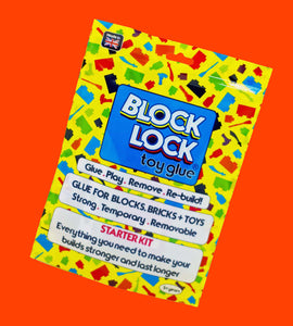 BLOCK LOCK Toy Glue STARTER KIT - for Toy BRICKS + BLOCKS + LEGO